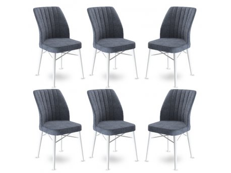 HANAH HOME Set 6 stolica Flex Fume White