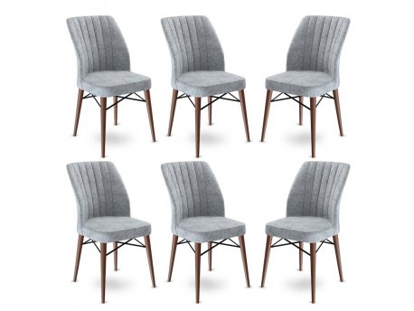 HANAH HOME Set 6 stolica Flex Grey Brown