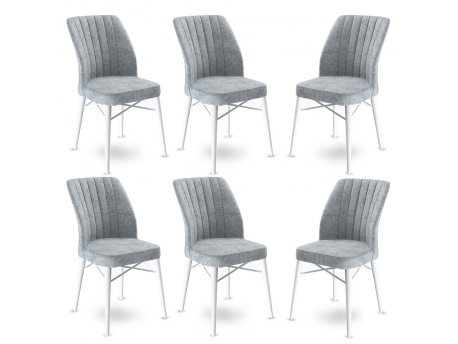 HANAH HOME Set 6 stolica Flex Grey White
