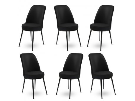 HANAH HOME Set 6 stolica Dexa Black