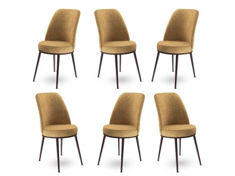 HANAH HOME Set 6 stolica Dexa Cappuccino Brown