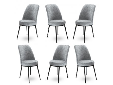 HANAH HOME Set 6 stolica Dexa Grey Black