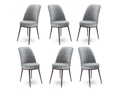 HANAH HOME Set 6 stolica Dexa Grey Brown