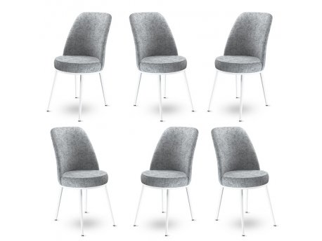 HANAH HOME Set 6 stolica Dexa Grey White