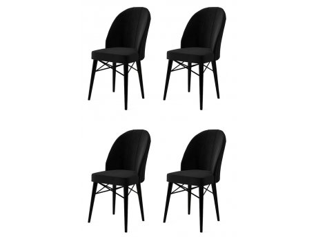 HANAH HOME Set 4 stolice Ritim Black