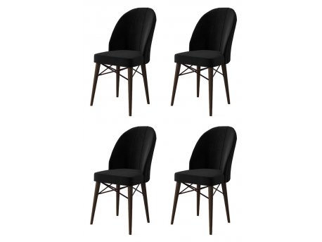 HANAH HOME Set 4 stolice Ritim Black Brown