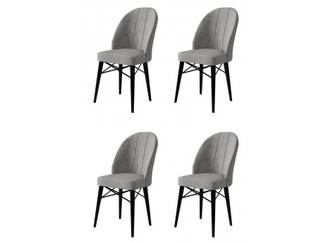 HANAH HOME Set 4 stolice Ritim Grey Black