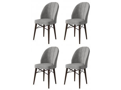 HANAH HOME Set 4 stolice Ritim Grey Brown