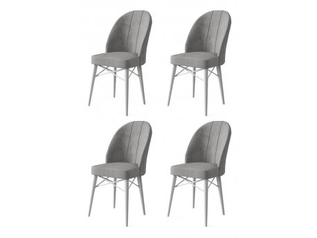 HANAH HOME Set 4 stolice Ritim Grey White