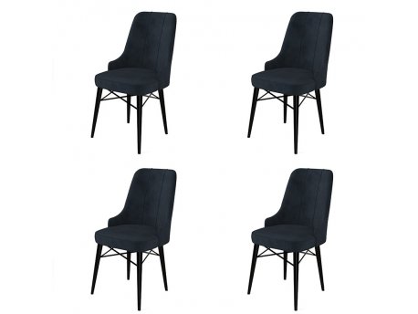 HANAH HOME Set 4 stolice Pare Anthracite Black