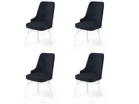 HANAH HOME Set 4 stolice Pare Anthracite White