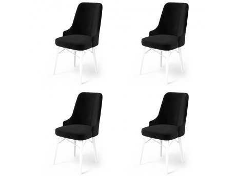 HANAH HOME Set 4 stolice Pare Black White