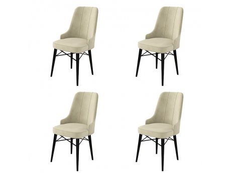 HANAH HOME Set 4 stolice Pare Cream Black