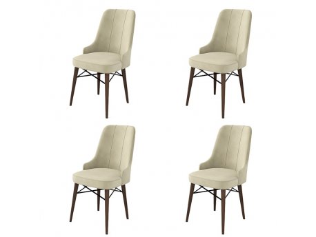 HANAH HOME Set 4 stolice Pare Cream Brown
