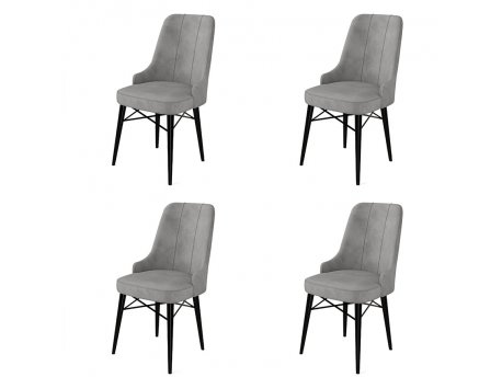 HANAH HOME Set 4 stolice Pare Grey Black