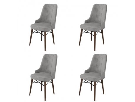 HANAH HOME Set 4 stolice Pare Grey Brown