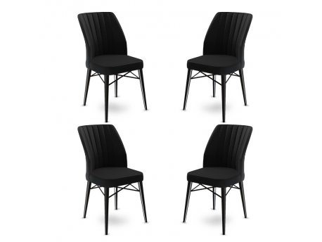 HANAH HOME Set 4 stolice Flex Black
