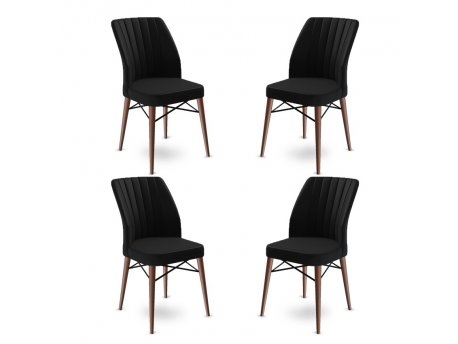 HANAH HOME Set 4 stolice Flex Black Brown
