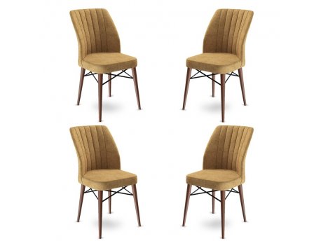HANAH HOME Set 4 stolice Flex Cappuccino Brown