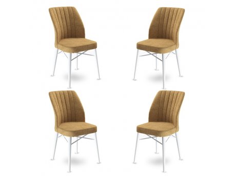 HANAH HOME Set 4 stolice Flex Cappuccino White