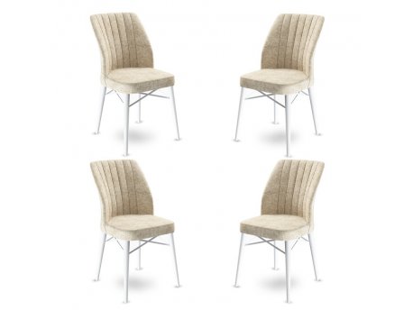 HANAH HOME Set 4 stolice Flex Cream White