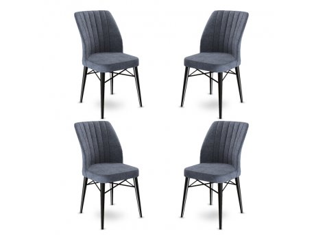 HANAH HOME Set 4 stolice Flex Fume Black
