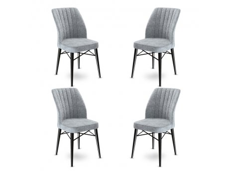 HANAH HOME Set 4 stolice Flex Grey Black