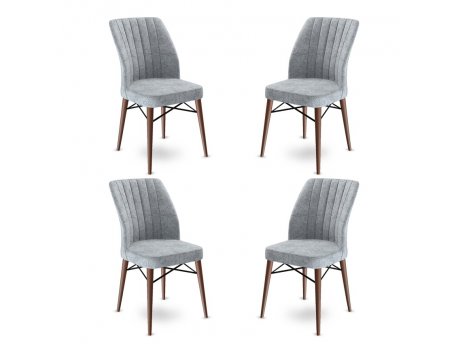 HANAH HOME Set 4 stolice Flex Grey Brown