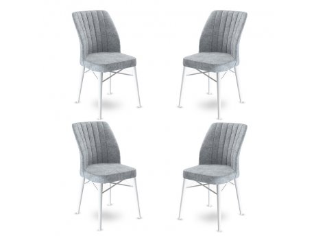 HANAH HOME Set 4 stolice Flex Grey White
