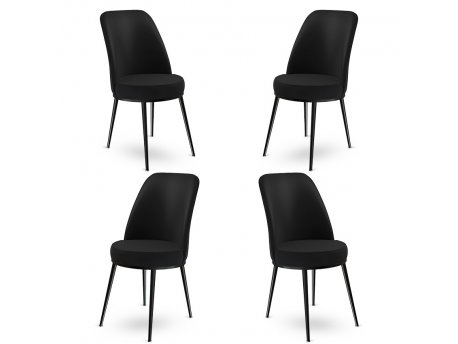 HANAH HOME Set 4 stolice Dexa Black