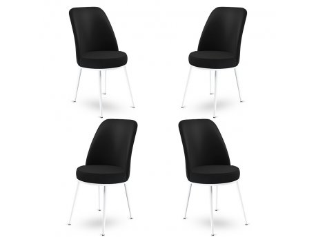 HANAH HOME Set 4 stolice Dexa Black White