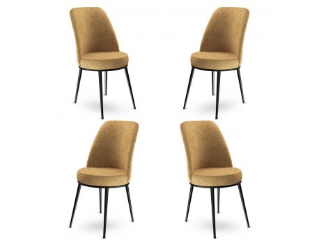 HANAH HOME Set 4 stolice Dexa Cappuccino Black