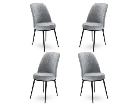 HANAH HOME Set 4 stolice Dexa Grey Black