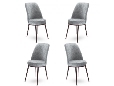 HANAH HOME Set 4 stolice Dexa Grey Brown