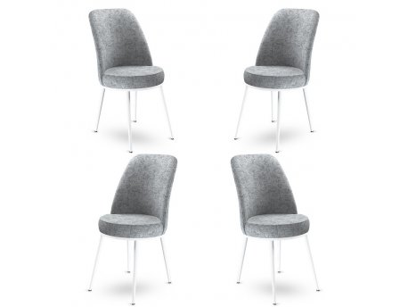 HANAH HOME Set 4 stolice Dexa Grey White