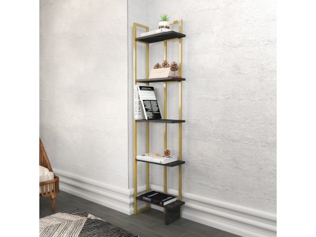 HANAH HOME Polica za knjige Alice Black Gold