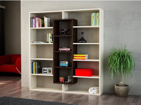 HANAH HOME Polica za knjige Ample Birch Wenge