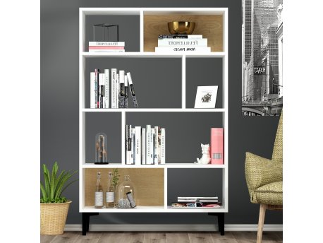 HANAH HOME Polica za knjige Harby White
