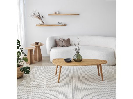 HANAH HOME Zidna polica Wavy 2 Oak