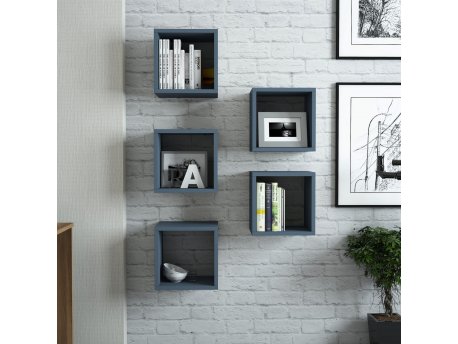 HANAH HOME Zidna polica Box Blue