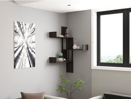 HANAH HOME Zidna polica Bombe Anthracite