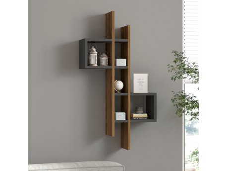 HANAH HOME Zidna polica Emse Oak Anthracite