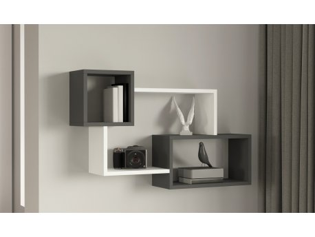 HANAH HOME Zidna polica Afro Anthracite