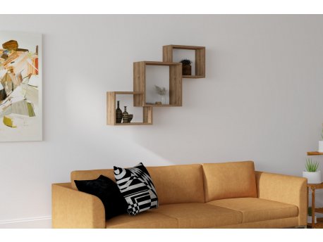 HANAH HOME Zidna polica Silver Walnut