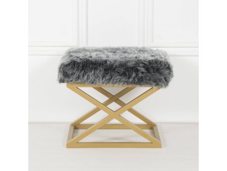 Atelier del Sofa Tabure Capraz Plush Gold Grey