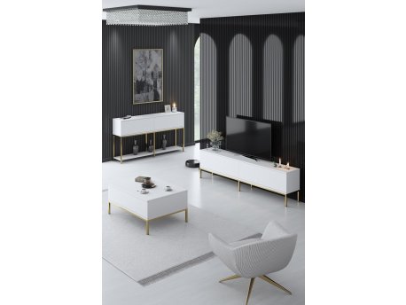 HANAH HOME Set za dnevnu sobu Lord White Gold