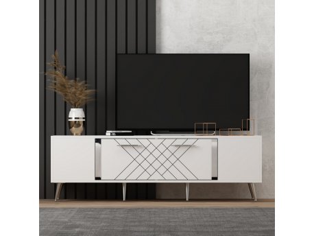 HANAH HOME TV polica Detas White Silver