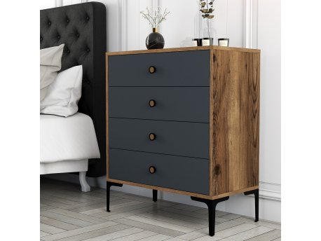 HANAH HOME Komoda Lizbon 536 Walnut Anthracite