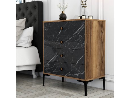 HANAH HOME Komoda Lizbon 541 Walnut Black