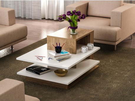 HANAH HOME Sto za dnevnu sobu Venus White Walnut